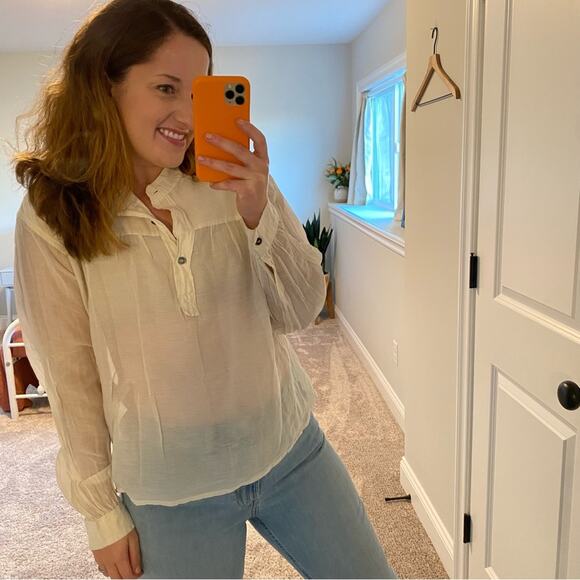 Isabel Marant White Sheer Cotton Silk Blouse 40 Medium - Picture 6 of 13